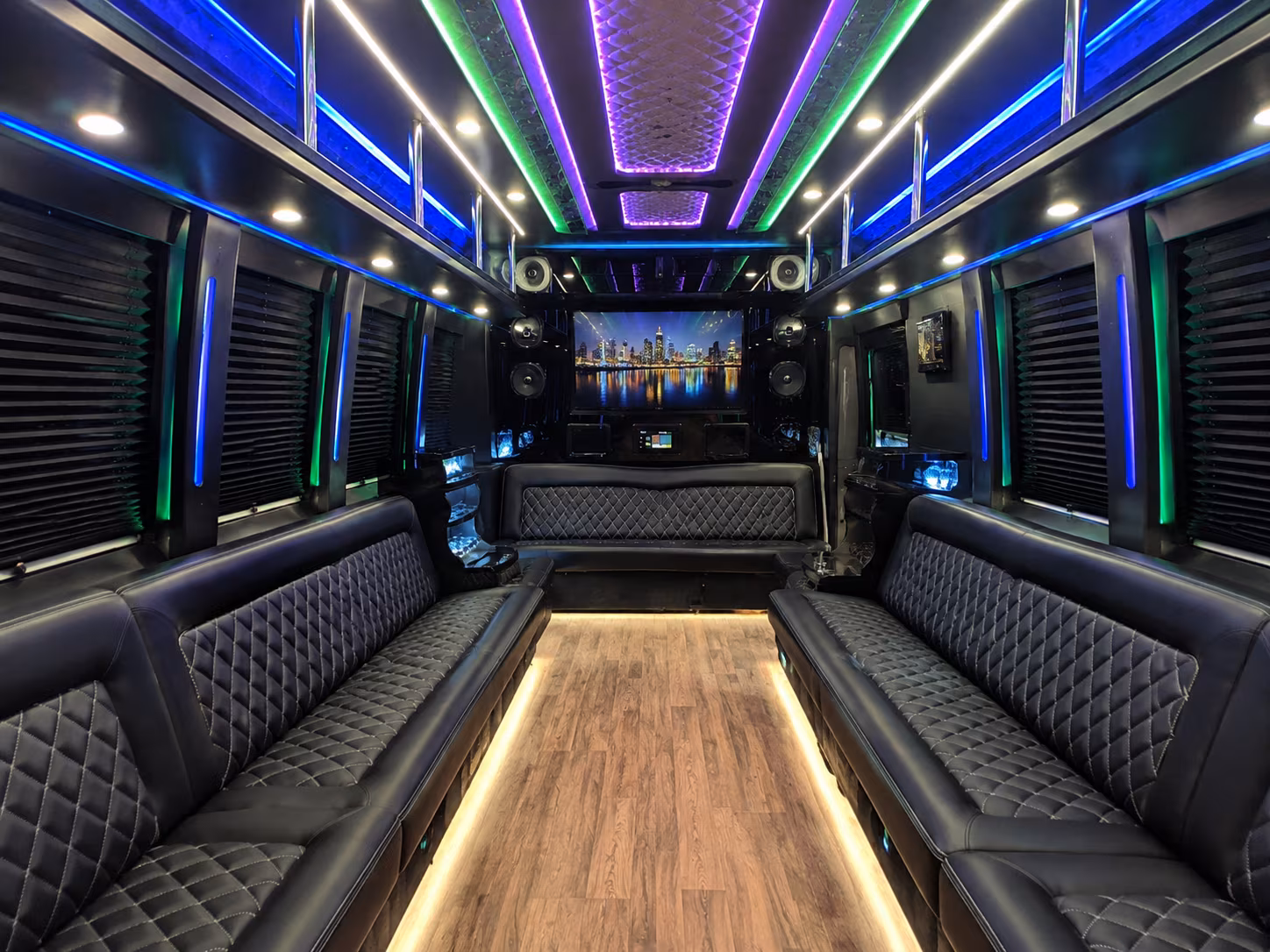marana 25 passenger party bus interior