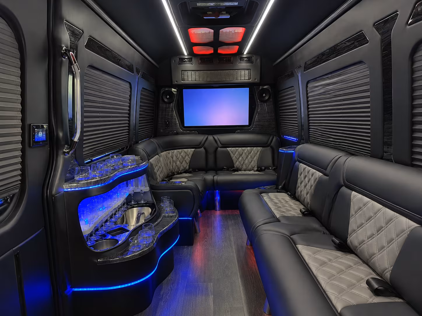 marana 30 passenger party bus inside