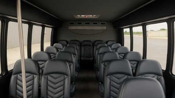 Interior of Charter Bus Company Marana's 35 Passenger Minibus in Marana